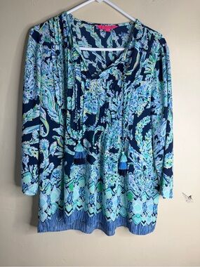 Lilly Pulitzer Marilina Tunic High Tide Size S